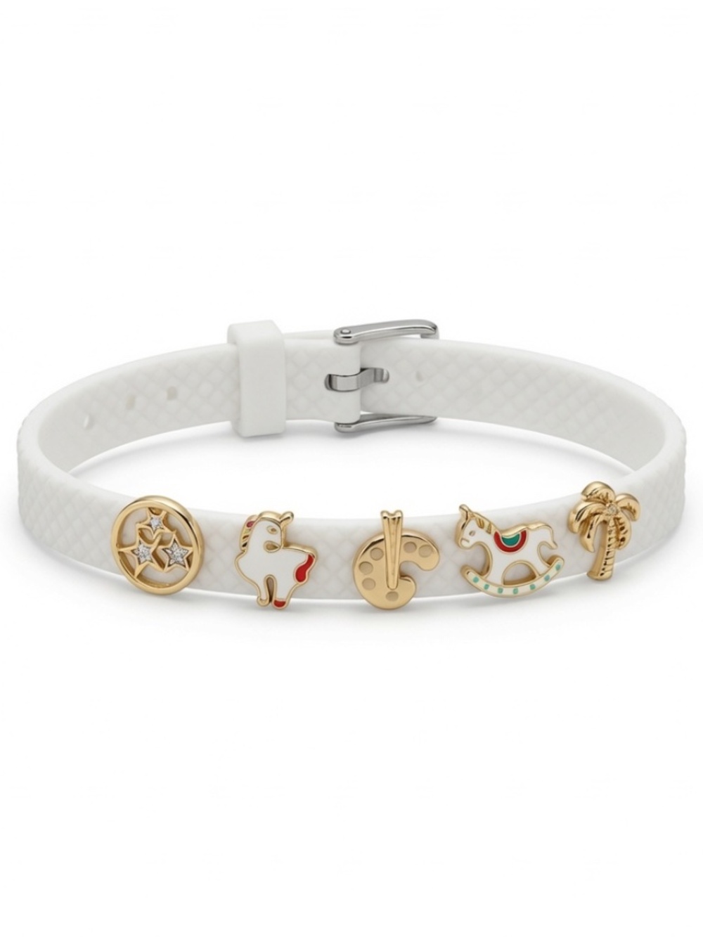 White Adjustable Charm Bracelet